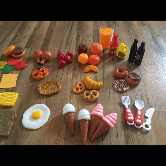 Lot Of Plastic Play Food With Shopping Basket - Picture 6 of 13